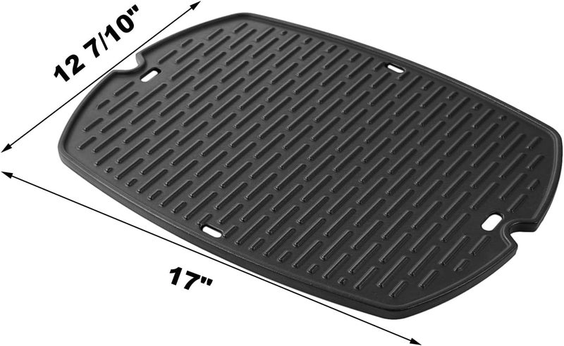 Grillflame 7582 Griddle Replacement Parts for Weber Q1200 Q1000 Q1400 Q120 Q140 Q100 Cast Iron Full Size Griddle Reversible Flat Top Grill Griddle Insert Plate 6558 Weber Q 100/1000 Series 51010001 Grill Parts - Image 2